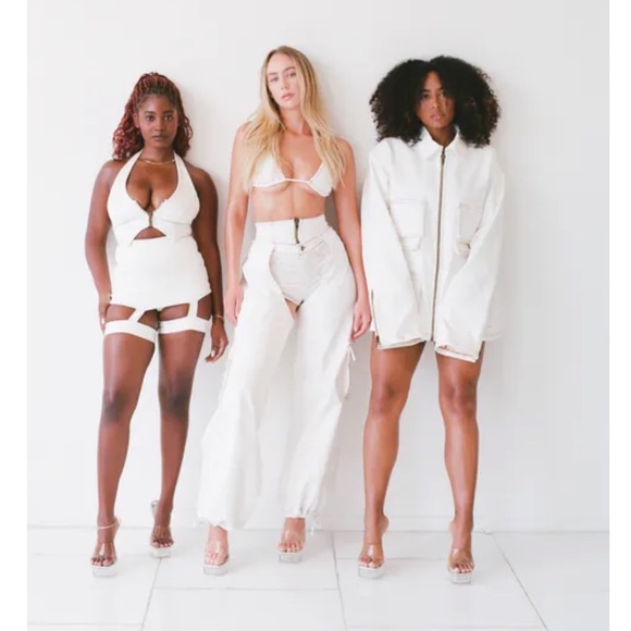 Nwt Laina Rauma Off-White Workman Utility Jacket new tags sz Med Jean Machine - Picture 12 of 16